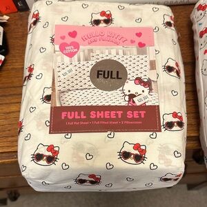 Hello Kitty Full Sheet Set - White and Red